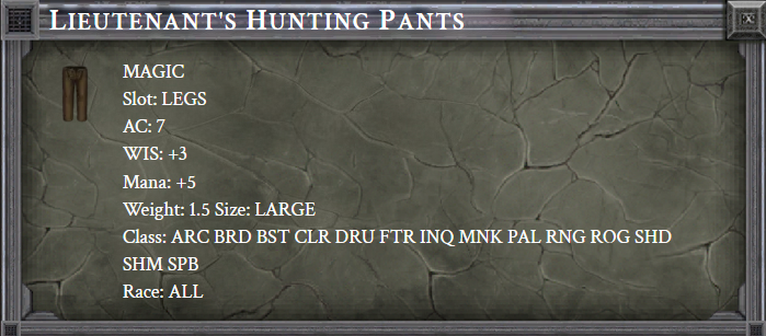 LIEUTENANT'S HUNTING PANTS item card